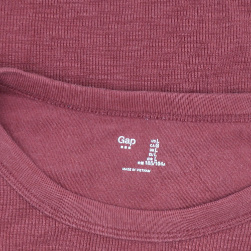 Gap Men's Red Pullover Jumper, Size L, Cotton Knit