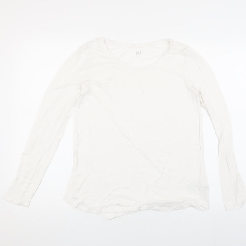 Gap Women's White Long Sleeve T-Shirt - Size S