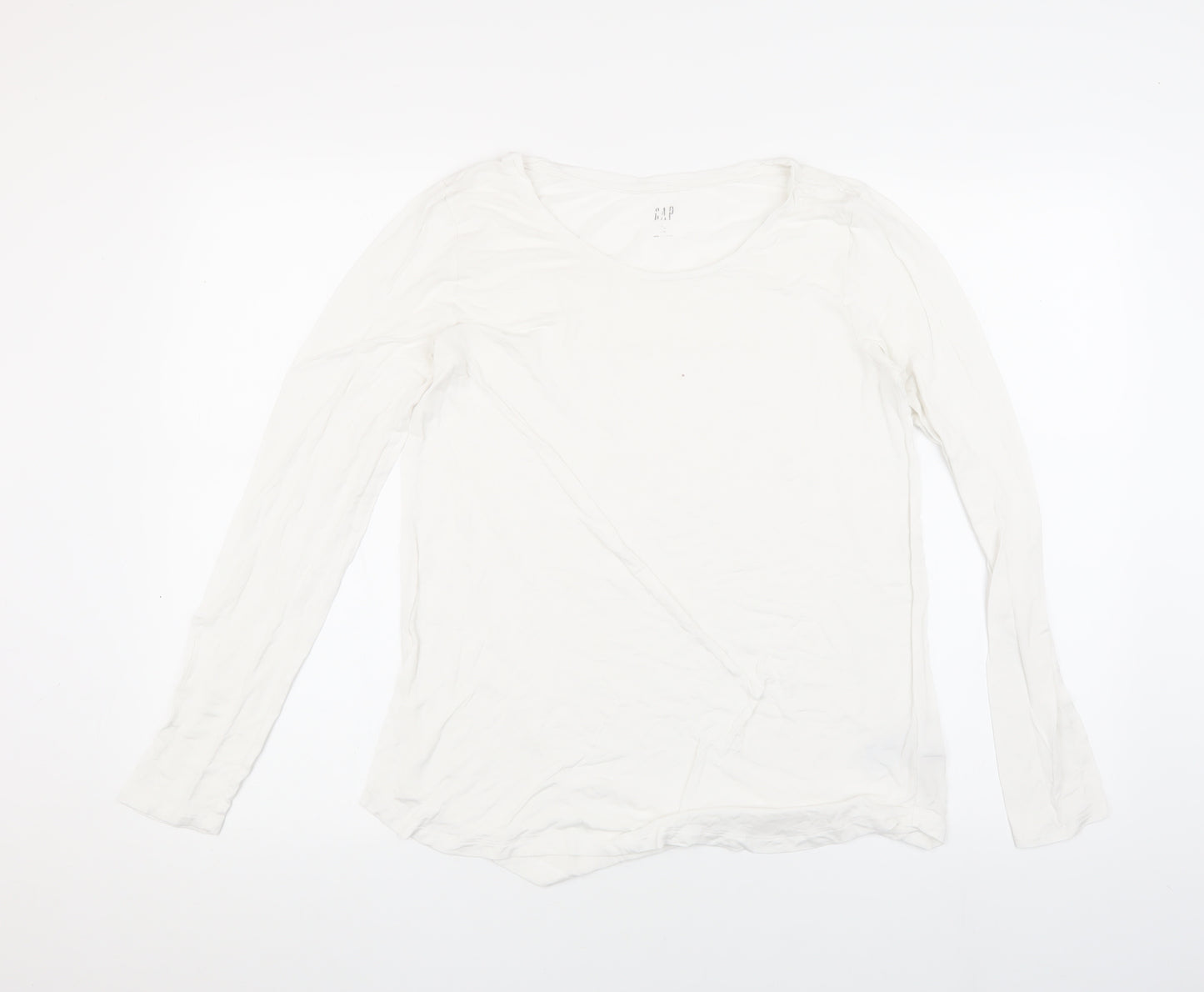Gap Women's White Long Sleeve T-Shirt - Size S