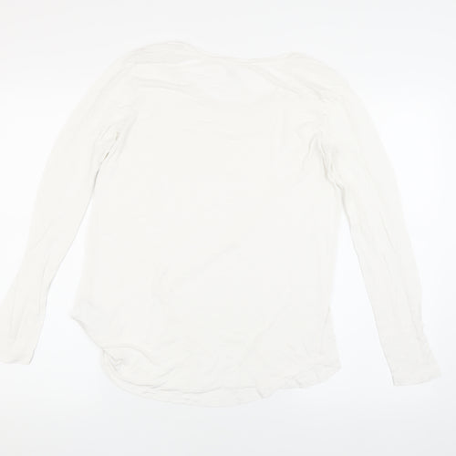 Gap Women's White Long Sleeve T-Shirt - Size S