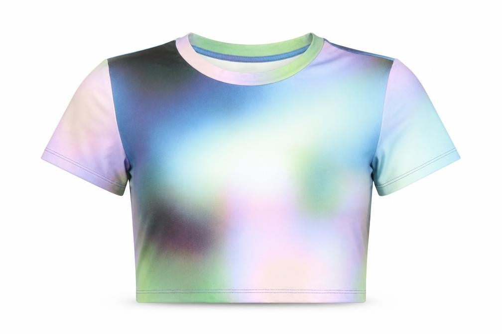 Front view of Monki Women's Multicoloured Cropped T-Shirt -, size S