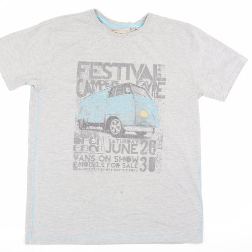 Peter Storm Men's Grey Festival Camper T-Shirt L