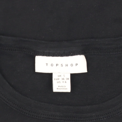 Topshop Women's Black T-Shirt Size S Casual Classic