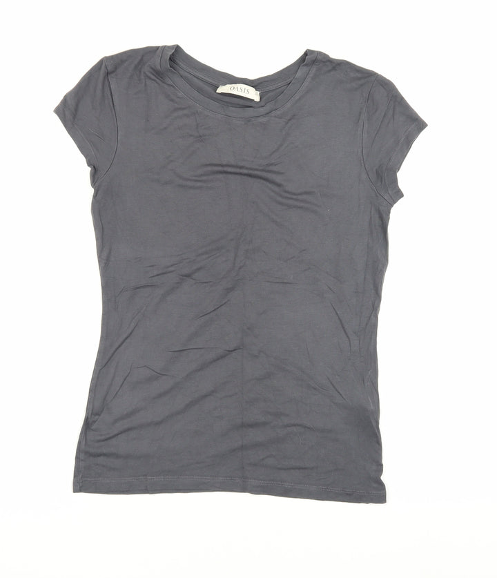 Oasis Women’s Grey XS Cotton T-Shirt, Casual Basic Tee