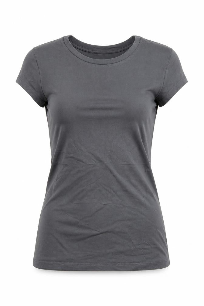 Front view of Oasis Women’s Grey XS Cotton T-Shirt, Casual Basic Tee
