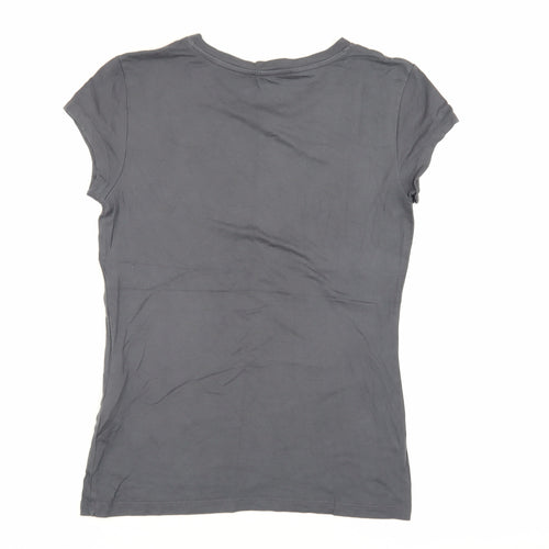 Oasis Women’s Grey XS Cotton T-Shirt, Casual Basic Tee