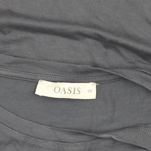 Oasis Women’s Grey XS Cotton T-Shirt, Casual Basic Tee