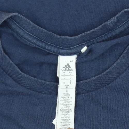 Adidas Blue Men's T-Shirt, Size S, Logo, Casual Sport Wear