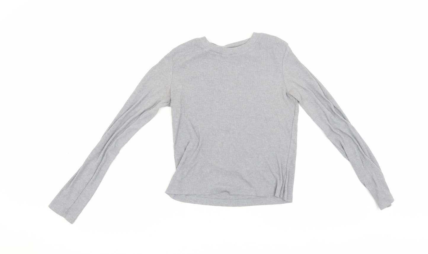 H&M Women Grey XS Long Sleeve Basic T-Shirt
