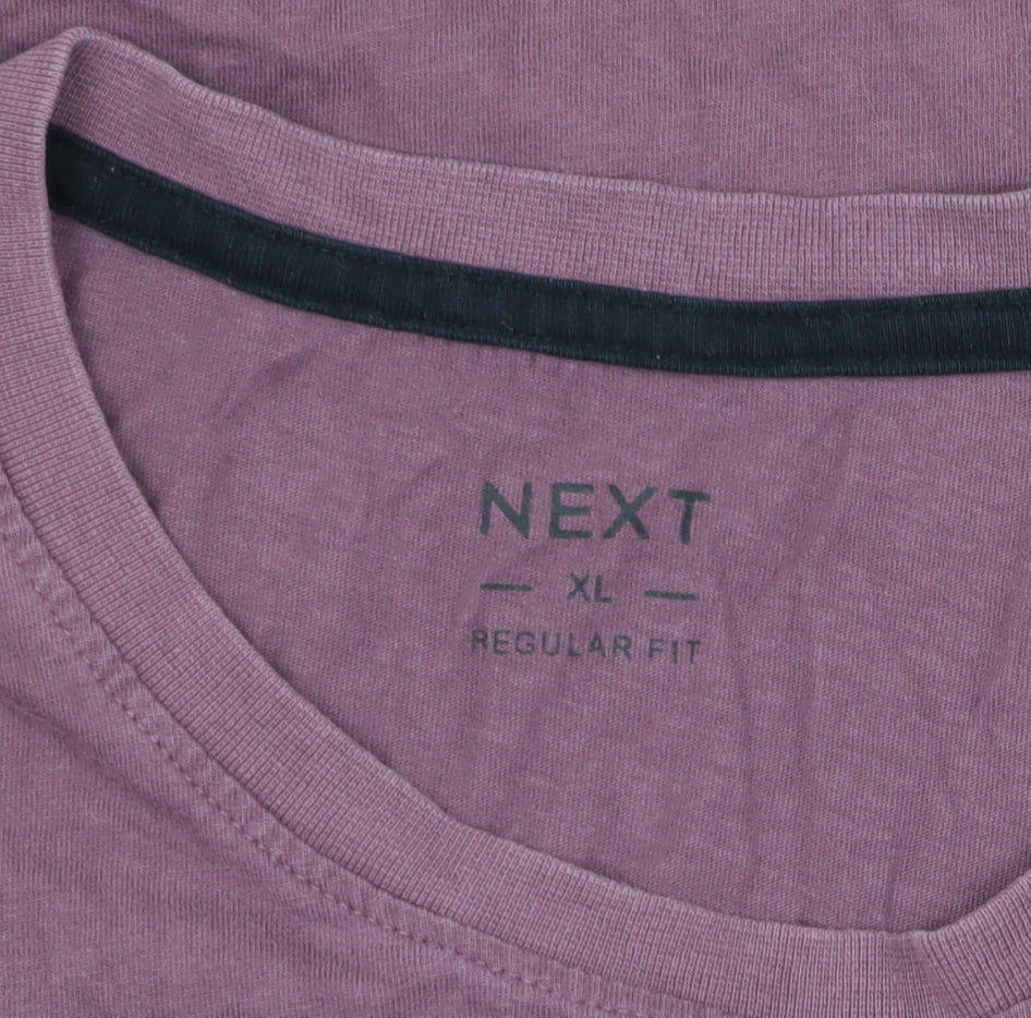 Next Men's Purple Regular Fit XL Logo T-Shirt