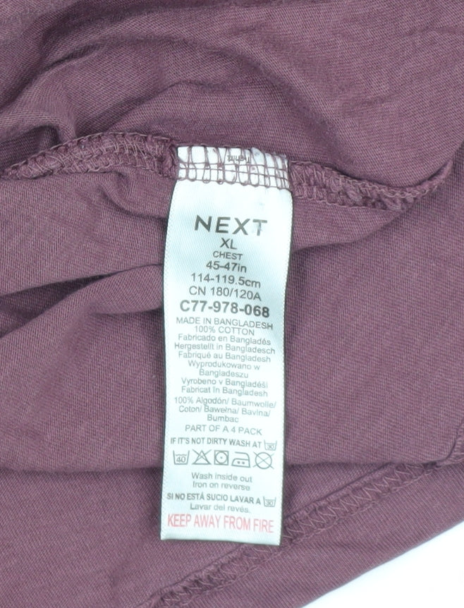 Next Men's Purple Regular Fit XL Logo T-Shirt