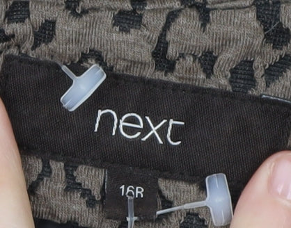 Next Women's Brown Animal Print Sheath Dress Size 16