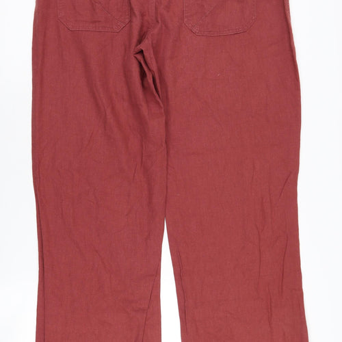 New Look Women's Red Linen Trousers Size 16