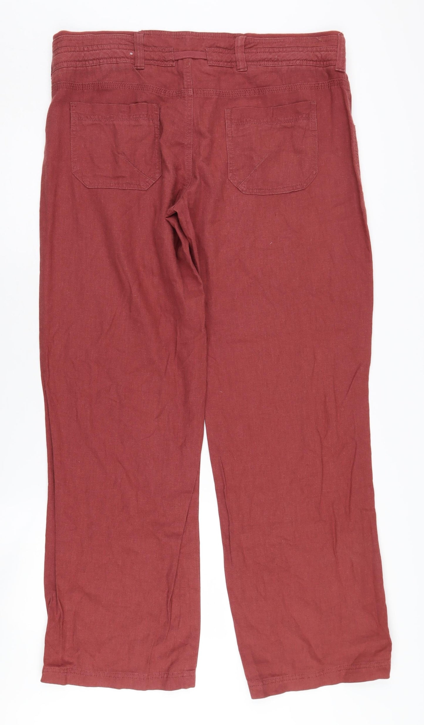 New Look Women's Red Linen Trousers Size 16
