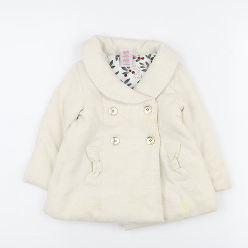 Tahari Unisex Baby Coat Ivory 12-18 Months Double-Breasted