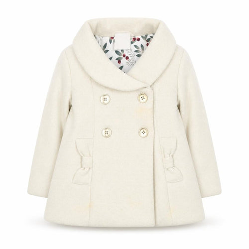 Tahari Unisex Baby Coat Ivory 12-18 Months Double-Breasted