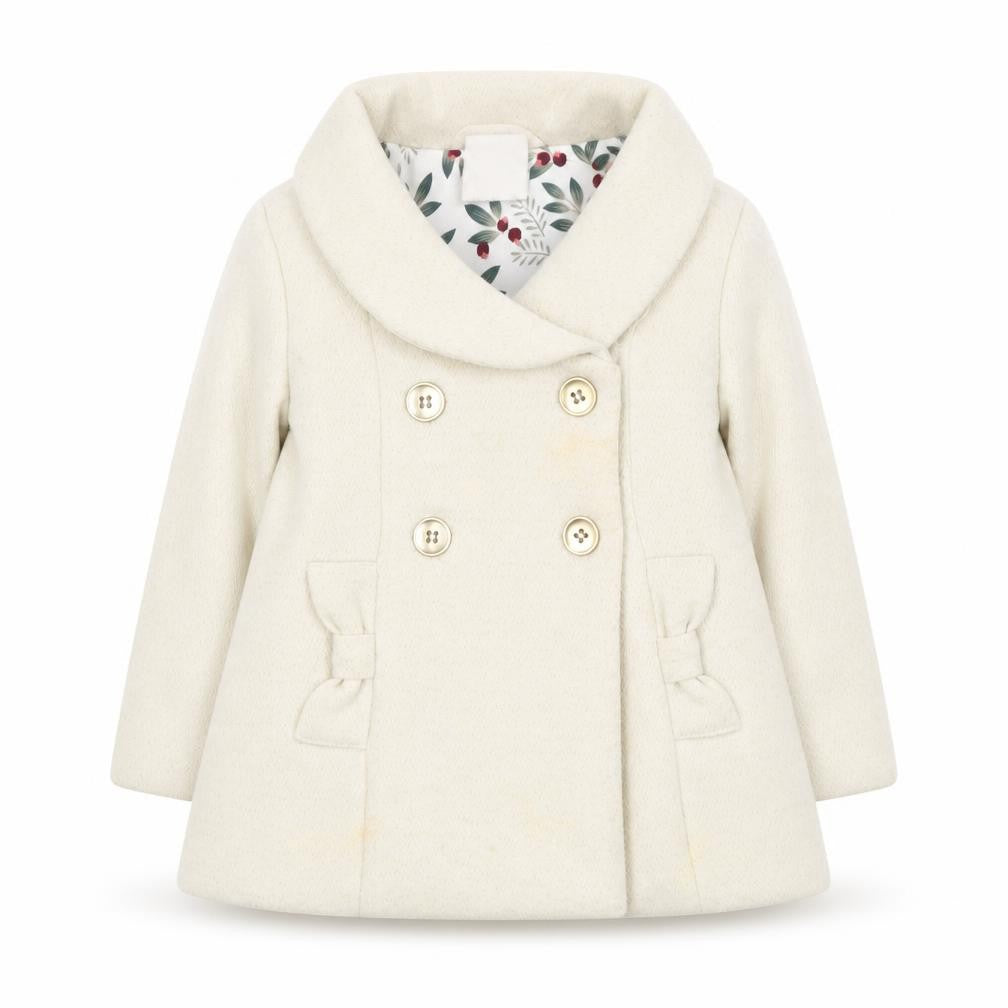 Tahari Unisex Baby Coat Ivory 12-18 Months Double-Breasted