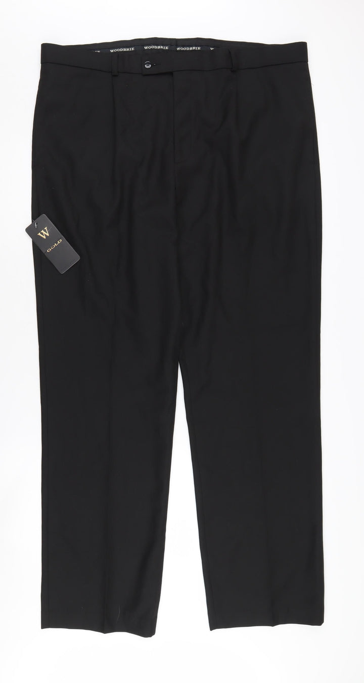 Woodbrie Men's Black 42L Pleated Trousers New