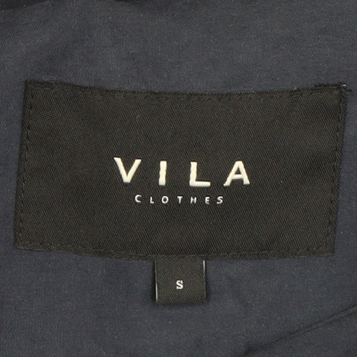 Vila Women's Blue Belted Trench Coat Size S