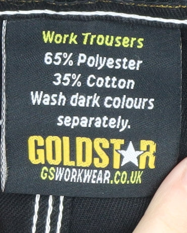 Goldstar Men's Black Cargo Work Trousers Size 44