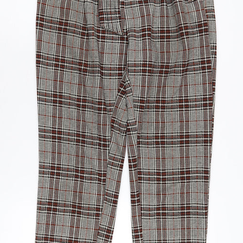 Next Women's Paperbag Trousers - Multicoloured Check Size 8