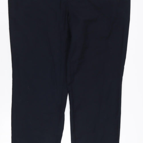 Topman Men's Blue Regular Fit Trousers, Size 36R