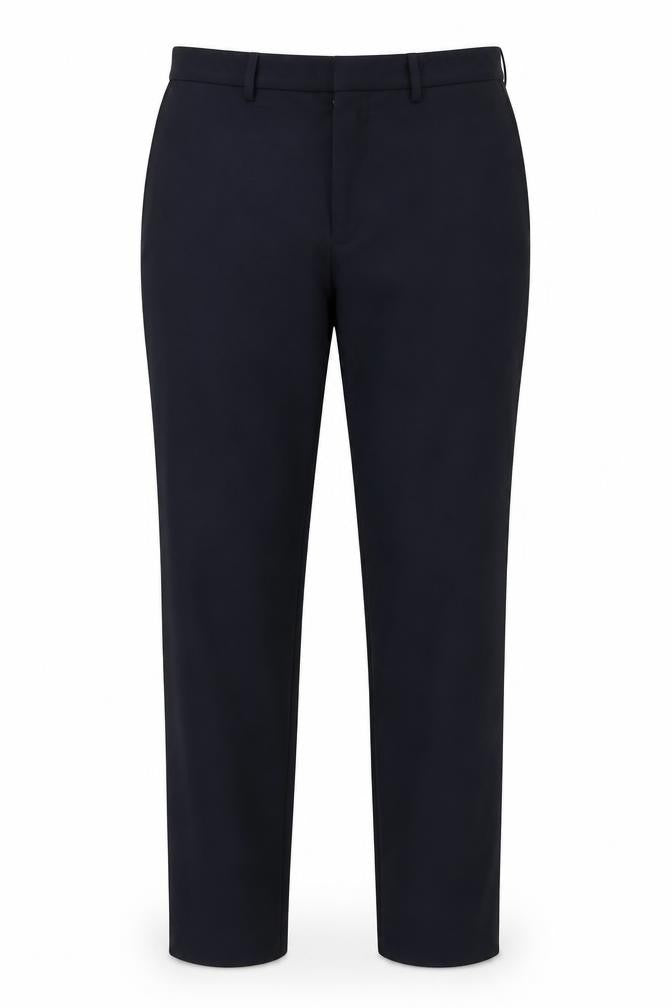 Front view of Topman Men's Blue Regular Fit Trousers, size 36R