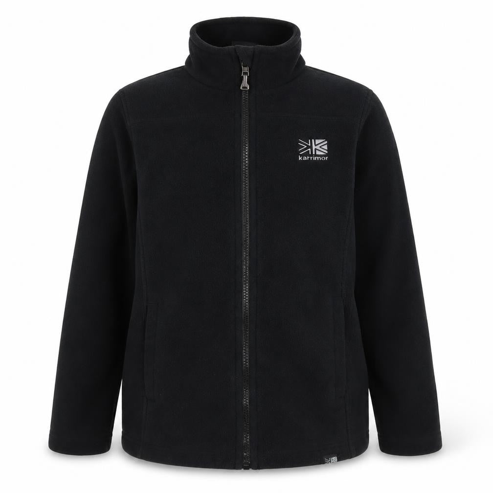 Front view of Karrimor boys’ black mid-length basic jacket 13 years