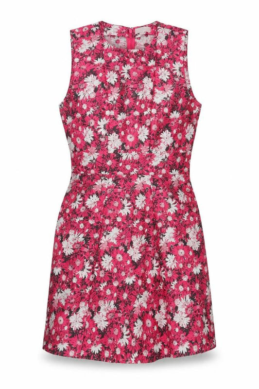 Front view of Warehouse Women's Floral Sleeveless A-Line Dress, size 14