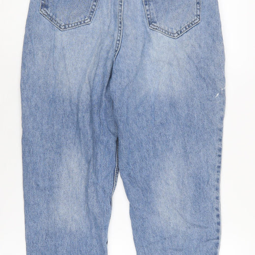 Boohoo Women's Blue Distressed Mom Jeans 6 Petites