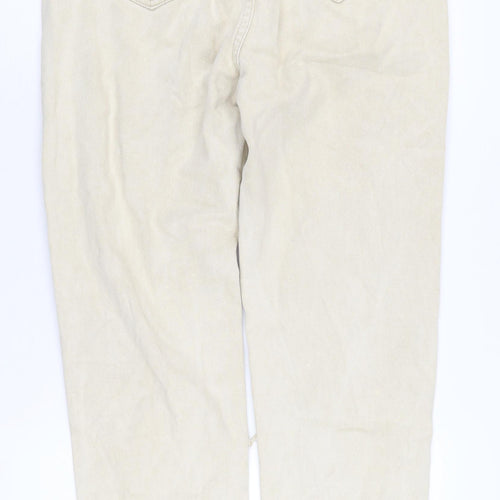Riot Women's Beige High-Rise Mom Jeans, Size M