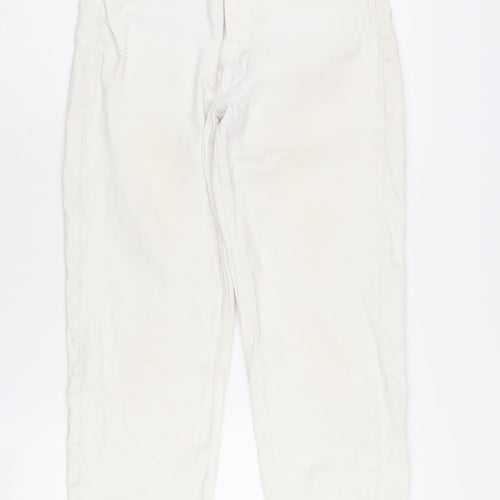 Stradivarius White Mom Jeans Size 12 Slim Fit
