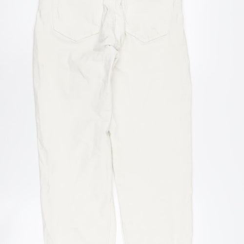 Stradivarius White Mom Jeans Size 12 Slim Fit