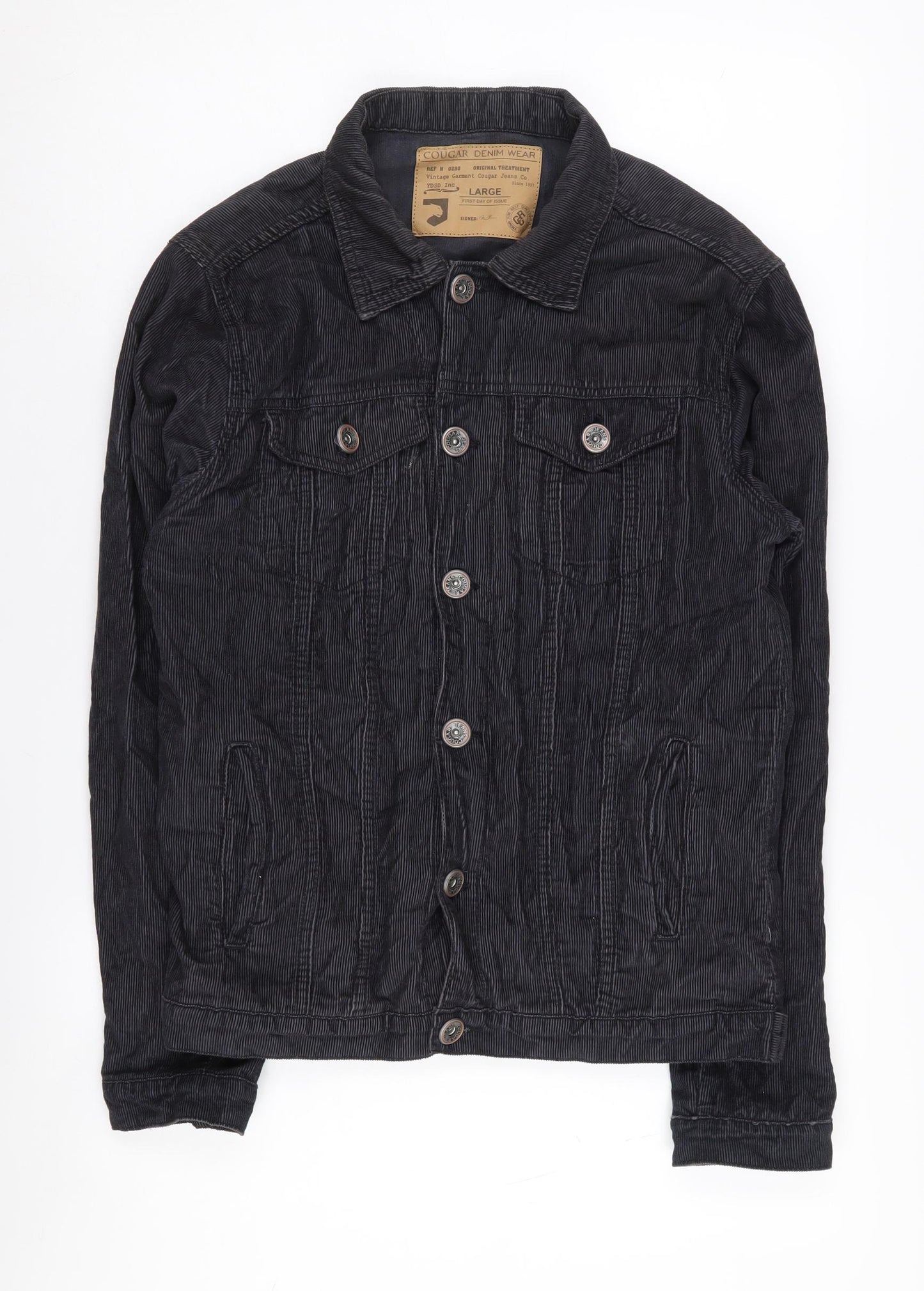 Cougar Denim Wear Black Unisex Adults Basic Jacket L