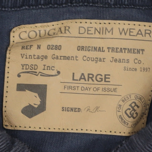 Cougar Denim Wear Black Unisex Adults Basic Jacket L