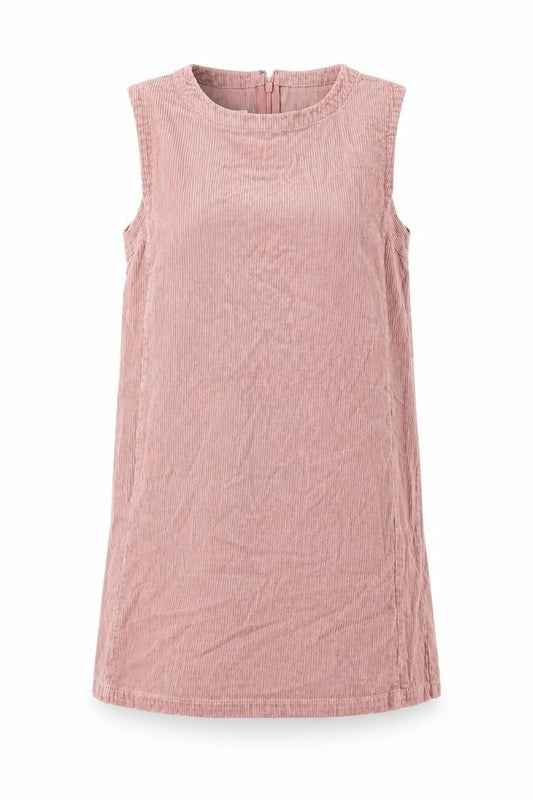 Front view of ASOS Women's Pink Corduroy Shift Dress, size 10