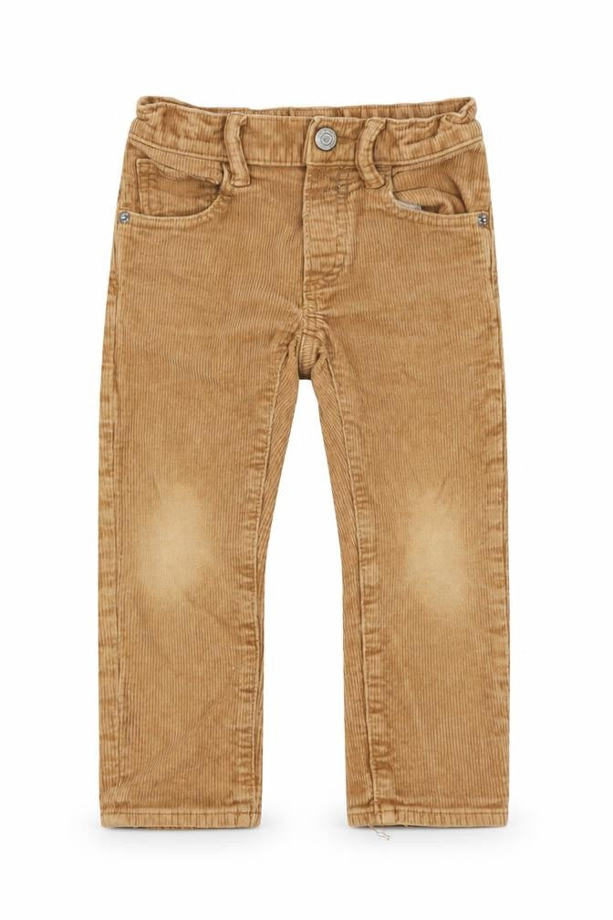 Front view of Gap boys’ brown slim corduroy trousers, size 4, years
