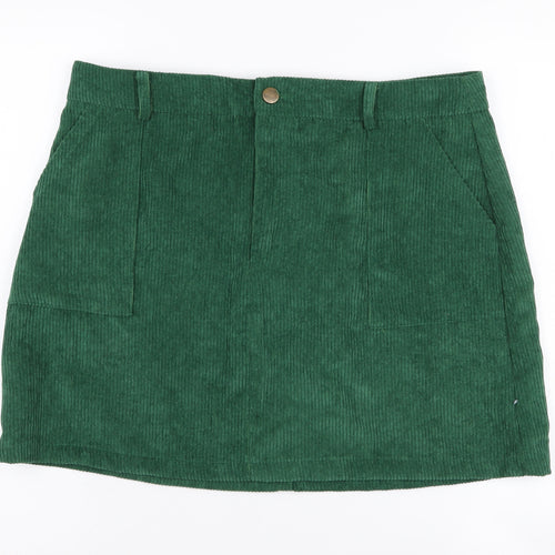 Cider Women's Green Corduroy Skirt XL Casual