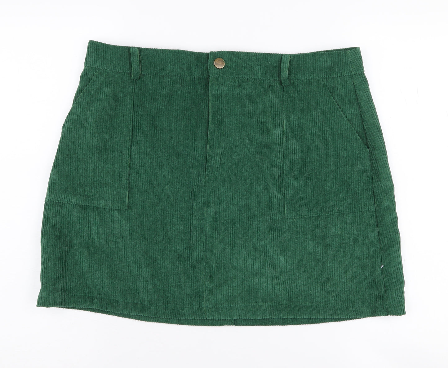 Cider Women's Green Corduroy Skirt XL Casual