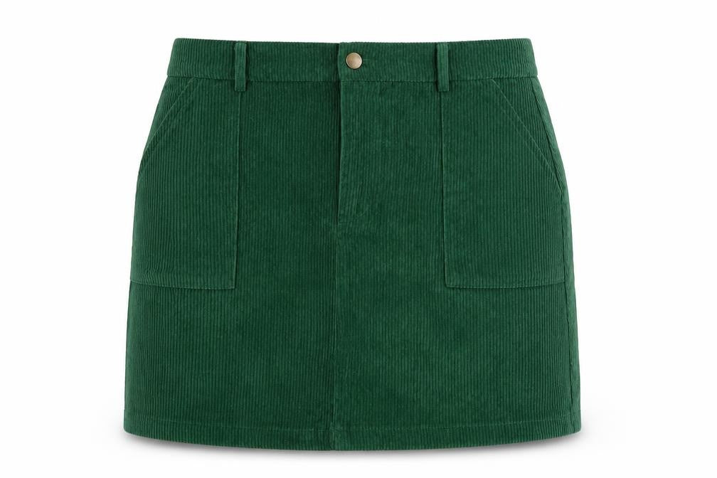 Cider Women's Green Corduroy Skirt XL Casual