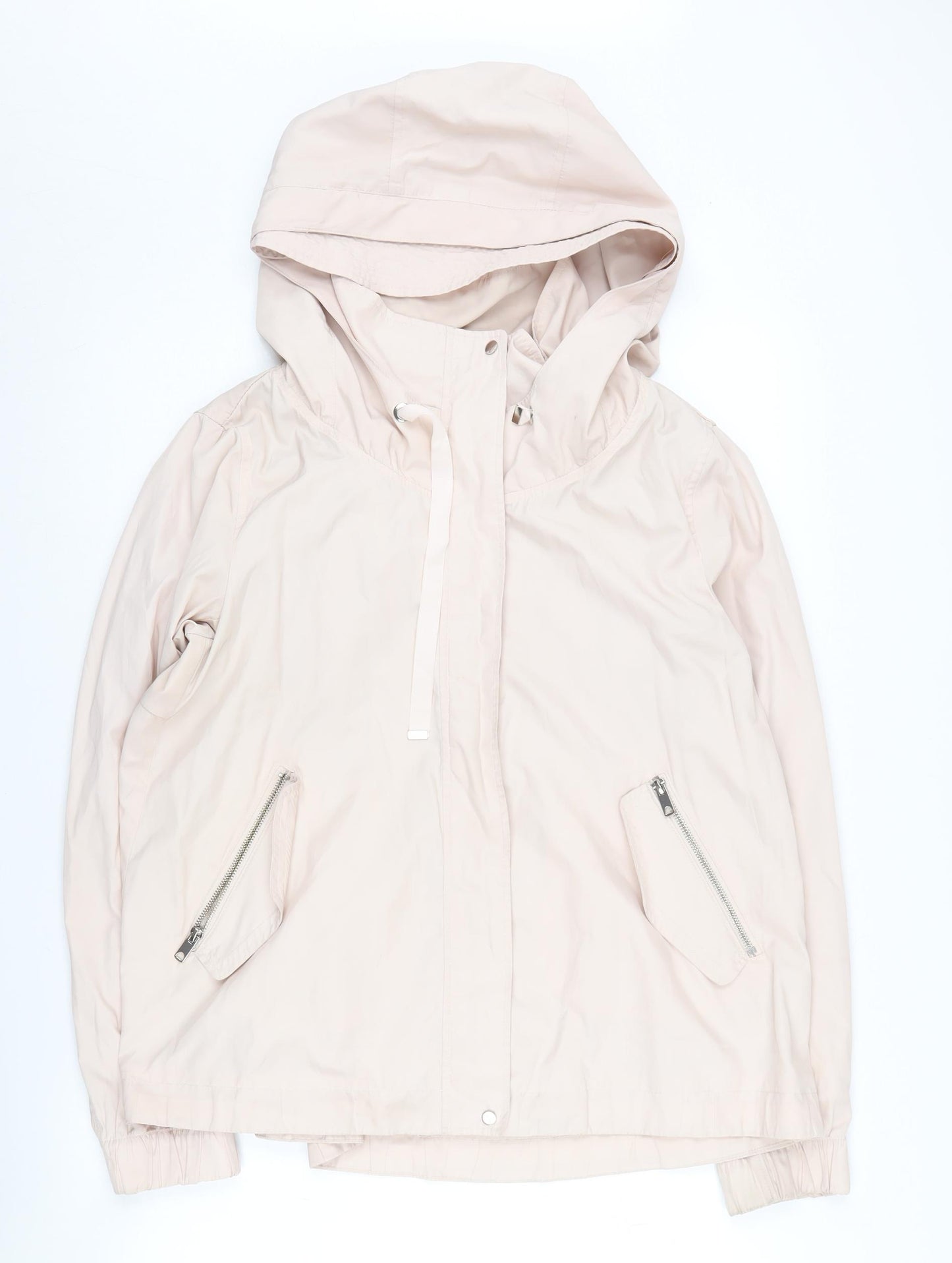 Zara Women's Beige Rain Coat Jacket Size 12