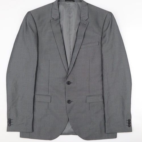 Next Men's Grey 42 Long Suit Jacket, Notch Lapel