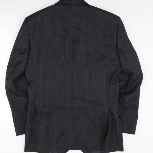 T.M.Lewin Men's Black Striped Suit Jacket 38S
