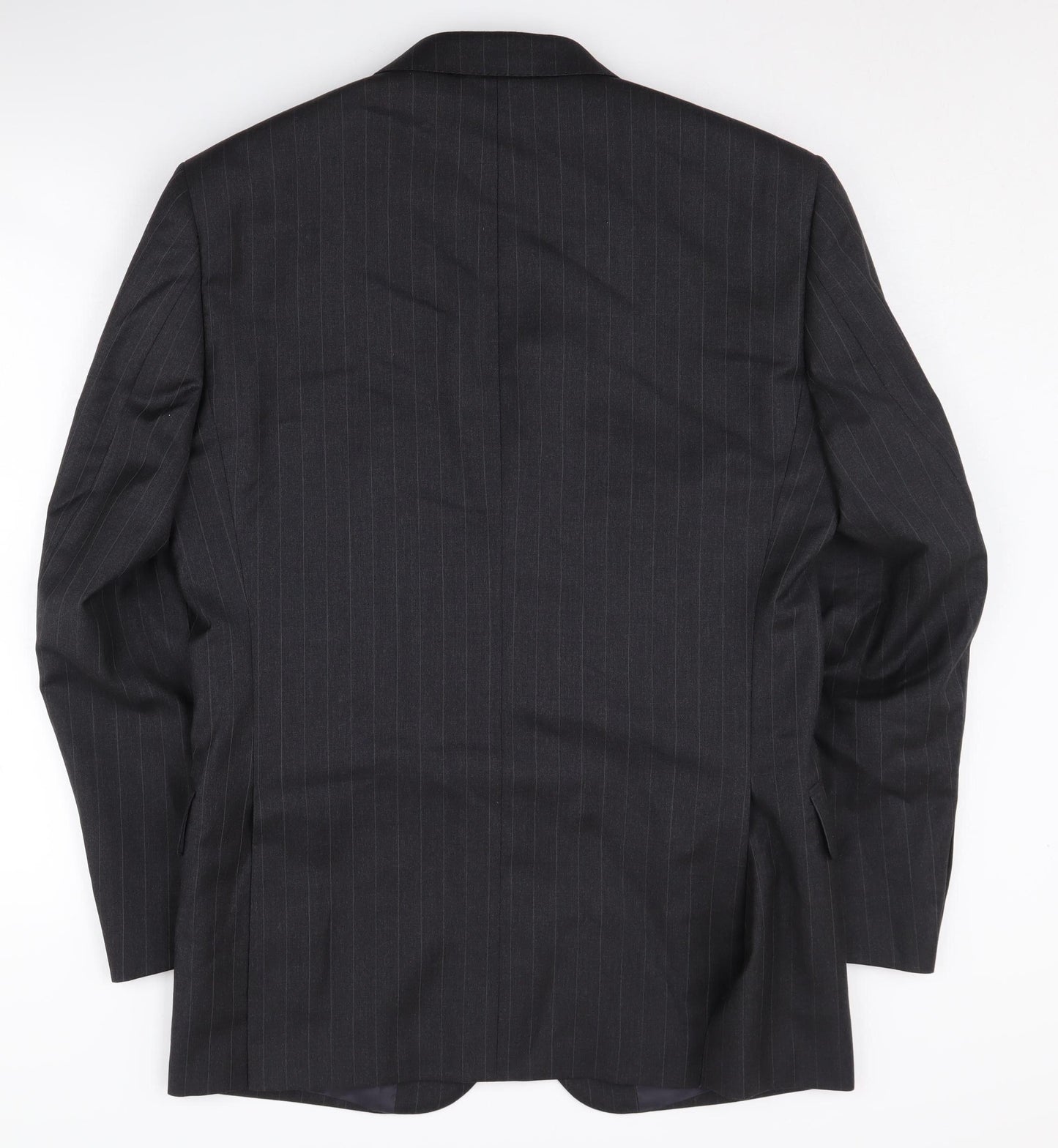 T.M.Lewin Men's Black Striped Suit Jacket 38S