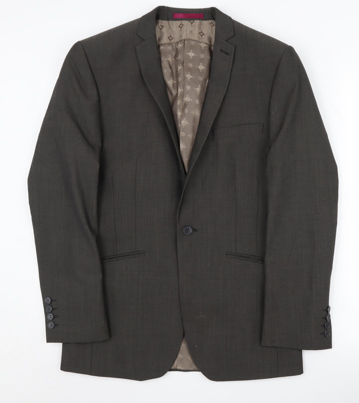 Limehaus Men's Brown Blazer, Size 36R, Regular Fit