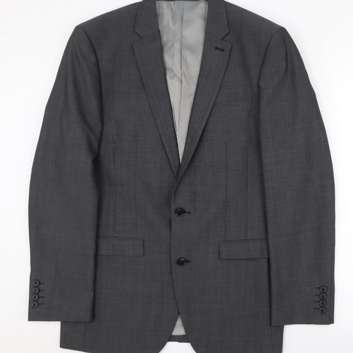 Next Men's Grey Formal Blazer, Size 38R, Two-Button