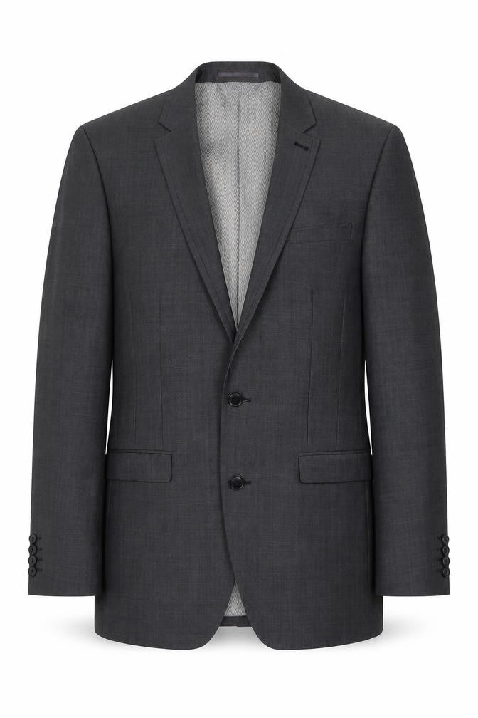 Front view of Next Men's Grey Formal Blazer, size 38R, Two-Button