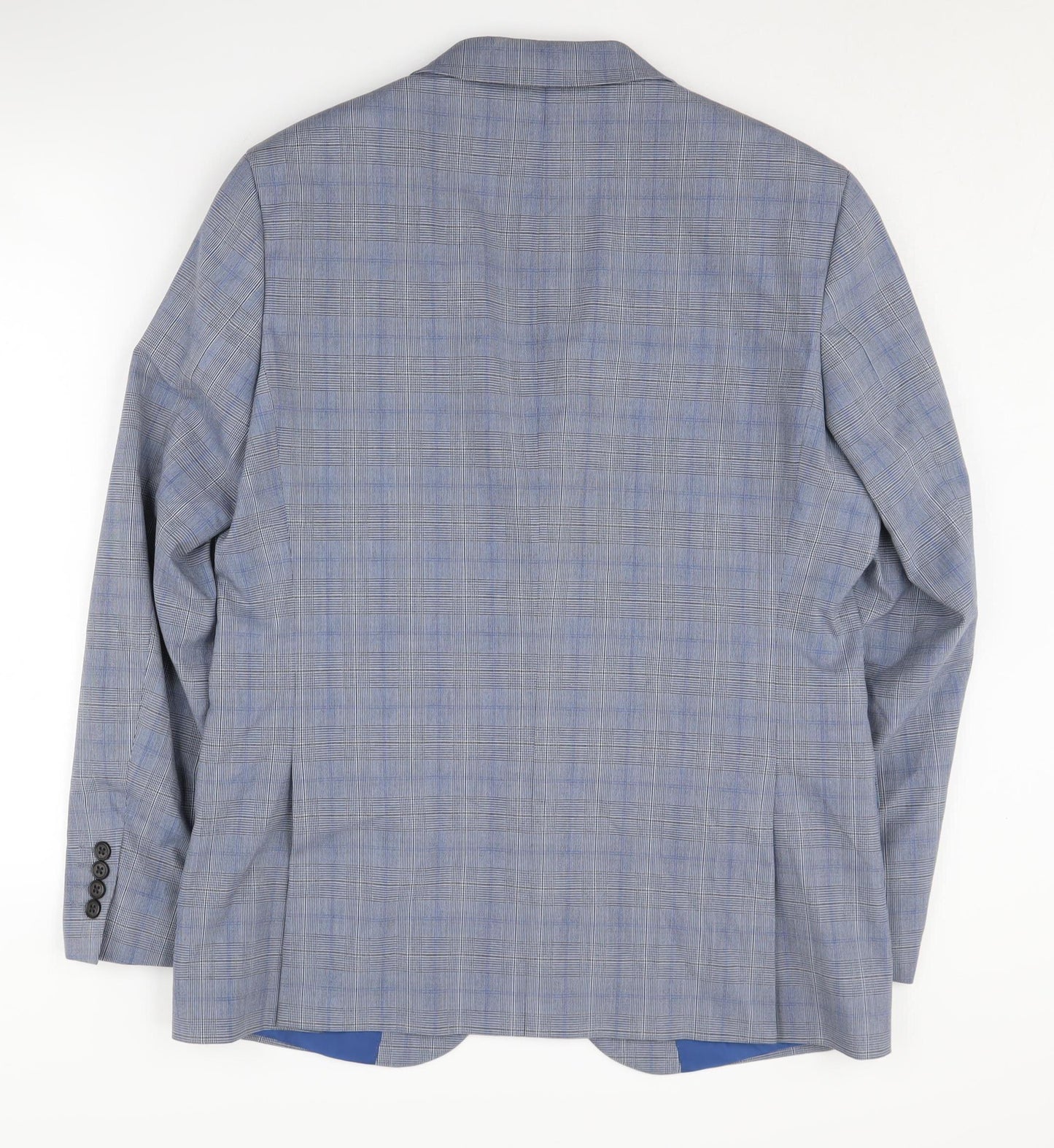 Marks and Spencer Men's Blue Check Blazer, Size 40R