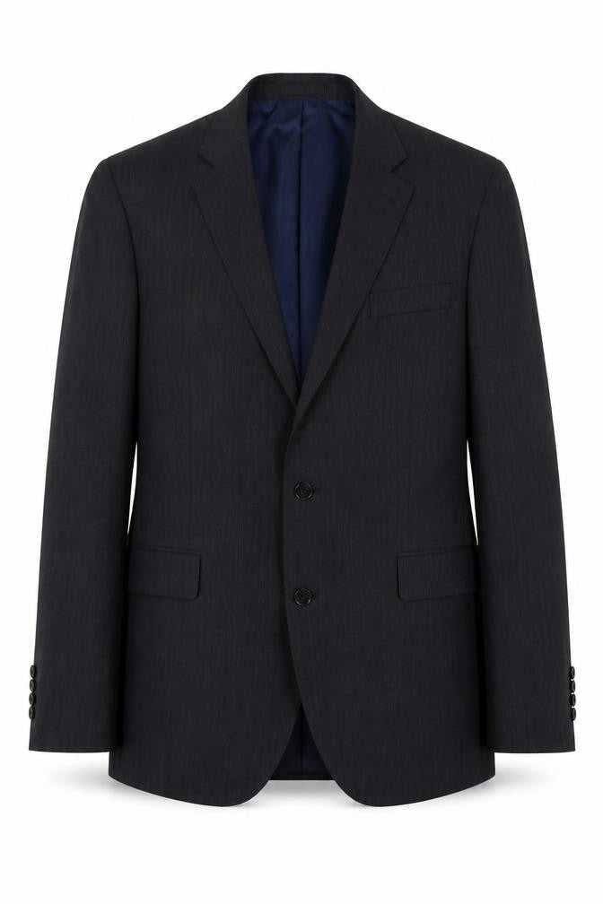 Front view of John Lewis Men's Black Blazer Jacket 44 Long