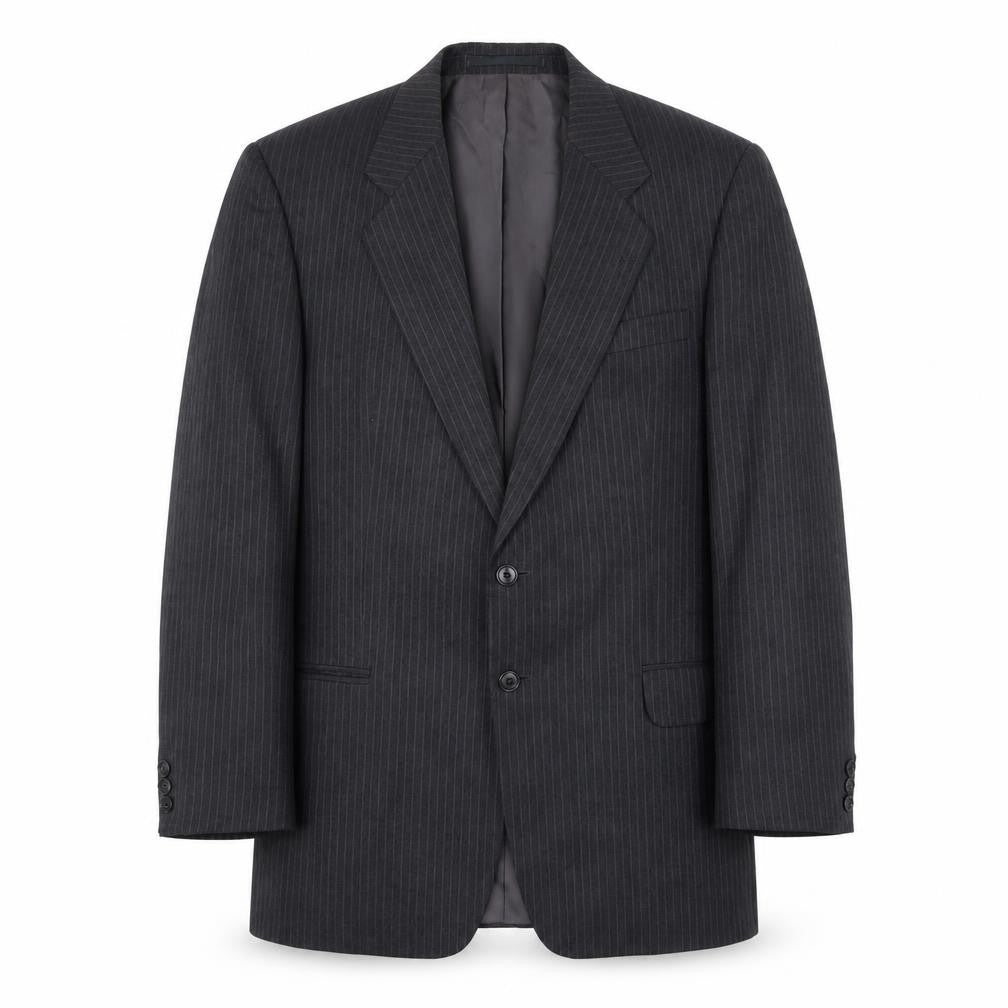 Front view of St Michael Men's Grey Stripe Blazer, 40R, Business-Ready